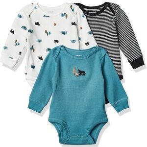 Carter's Baby Girls Bodysuits Size 3 Months Multicolor Soft Cotton 3pk 126g252